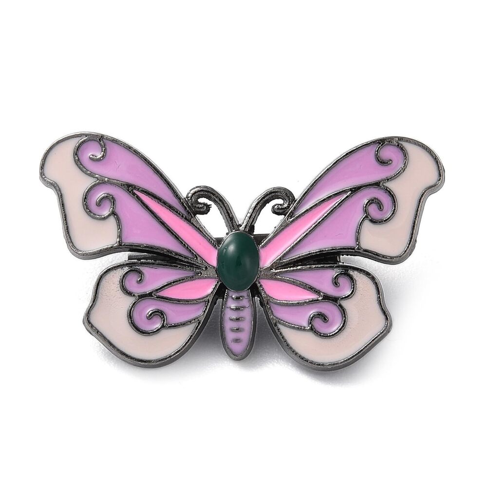 4356 12 pcs Purple Butterfly Enamel Alloy Brooches Lovely Insect Animal